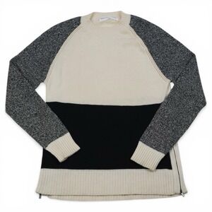 10C Derek Lam/ CUSP  100% Cashmere Colorblock Sweater Side Zip Detail Size S